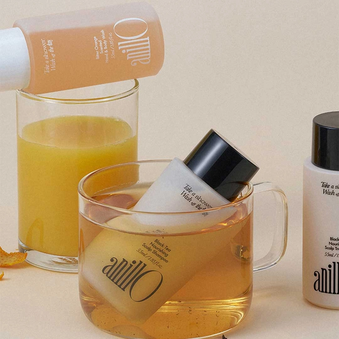 ANILLO Black Tea & Bitter Orange Travel Shower Kit