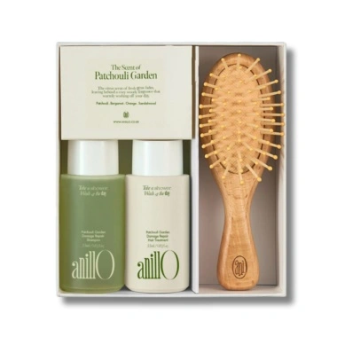Anillo Patchouli Garden Damage Repair Hair and Brush Set