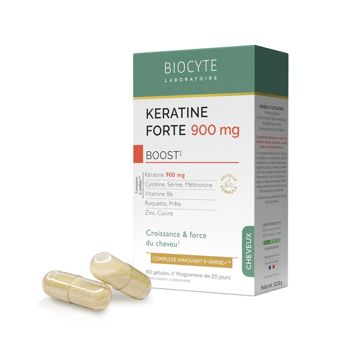 Biocyte Keratine Forte 900mg Boost Pack K-Amine